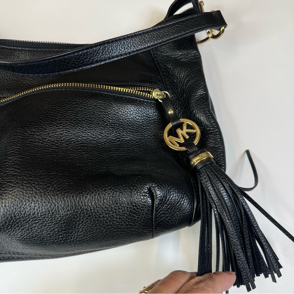 Michael Kors Black Shoulder Bag with Gold Accents
